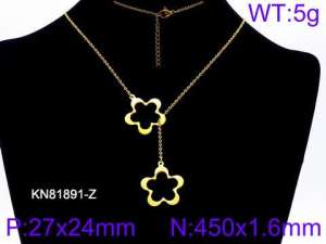 SS Gold-Plating Necklace - KN81891-Z