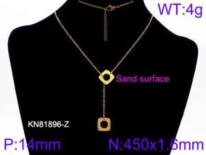 SS Gold-Plating Necklace - KN81896-Z
