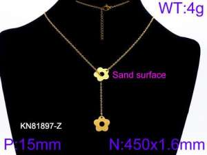 SS Gold-Plating Necklace - KN81897-Z