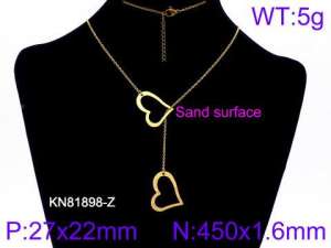 SS Gold-Plating Necklace - KN81898-Z