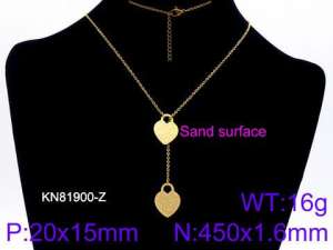 SS Gold-Plating Necklace - KN81900-Z