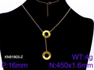 SS Gold-Plating Necklace - KN81903-Z