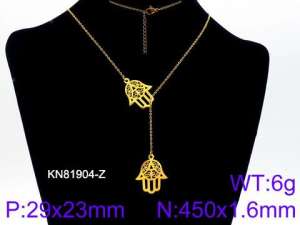 SS Gold-Plating Necklace - KN81904-Z