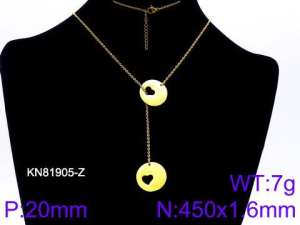 SS Gold-Plating Necklace - KN81905-Z