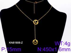 SS Gold-Plating Necklace - KN81906-Z