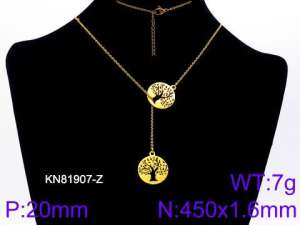 SS Gold-Plating Necklace - KN81907-Z