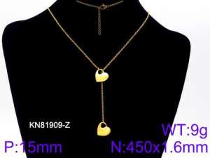 SS Gold-Plating Necklace - KN81909-Z