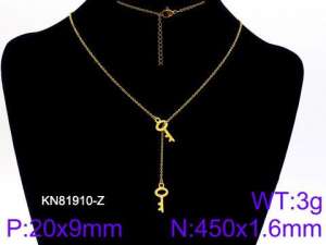 SS Gold-Plating Necklace - KN81910-Z