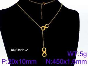SS Gold-Plating Necklace - KN81911-Z