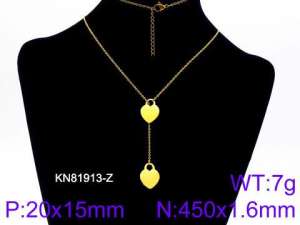 SS Gold-Plating Necklace - KN81913-Z