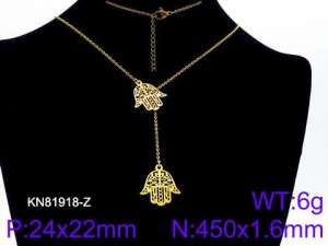 SS Gold-Plating Necklace - KN81918-Z