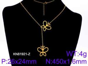 SS Gold-Plating Necklace - KN81921-Z
