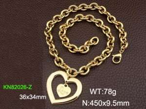 SS Gold-Plating Necklace - KN82026-Z