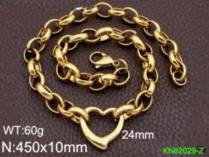 SS Gold-Plating Necklace - KN82029-Z