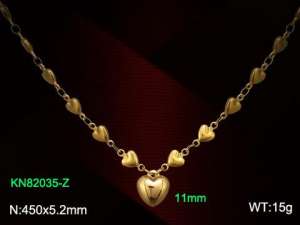 SS Gold-Plating Necklace - KN82035-Z