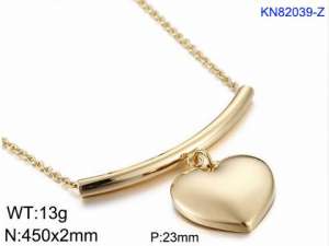 SS Gold-Plating Necklace - KN82039-Z