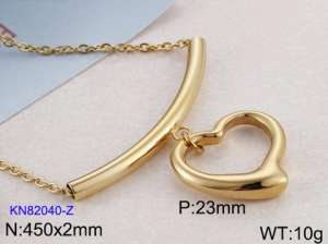 SS Gold-Plating Necklace - KN82040-Z