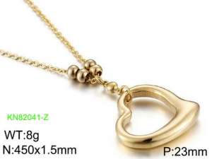 SS Gold-Plating Necklace - KN82041-Z