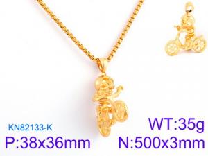 Stainless Skull Necklaces - KN82133-K