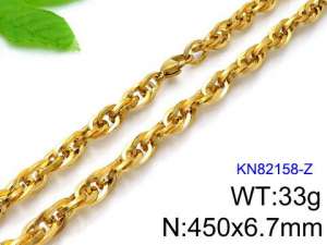 SS Gold-Plating Necklace - KN82158-Z