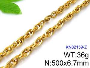 SS Gold-Plating Necklace - KN82159-Z