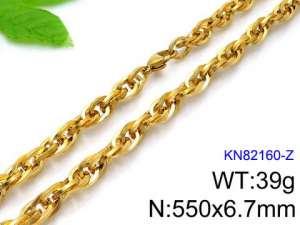SS Gold-Plating Necklace - KN82160-Z