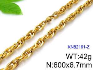 SS Gold-Plating Necklace - KN82161-Z