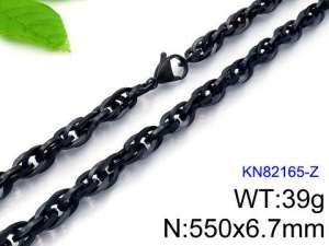 Stainless Steel Black-plating Necklace - KN82165-Z