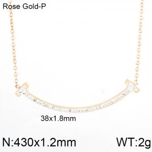 Stainless Steel Stone Necklace - KN82189-KSP
