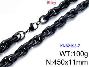 Stainless Steel Black-plating Necklace - KN82193-Z