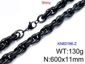 Stainless Steel Black-plating Necklace - KN82196-Z