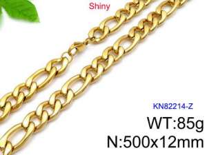 SS Gold-Plating Necklace - KN82214-Z