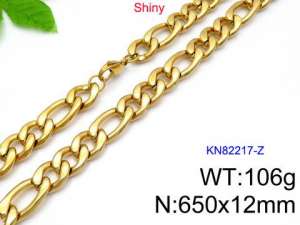 SS Gold-Plating Necklace - KN82217-Z