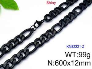 Stainless Steel Black-plating Necklace - KN82221-Z