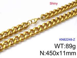 SS Gold-Plating Necklace - KN82248-Z