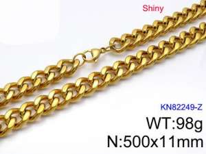 SS Gold-Plating Necklace - KN82249-Z