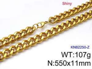 SS Gold-Plating Necklace - KN82250-Z