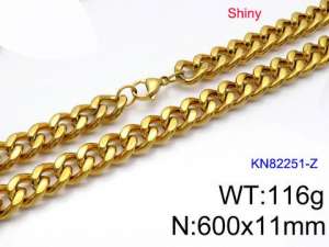 SS Gold-Plating Necklace - KN82251-Z