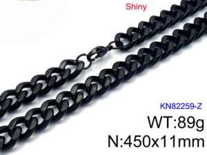 Stainless Steel Black-plating Necklace - KN82253-Z