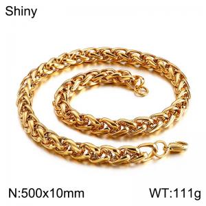 SS Gold-Plating Necklace - KN82289-Z