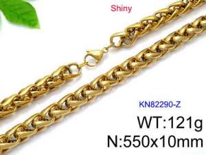 SS Gold-Plating Necklace - KN82290-Z