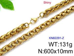 SS Gold-Plating Necklace - KN82291-Z