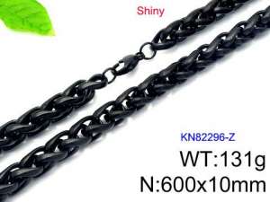 Stainless Steel Black-plating Necklace - KN82296-Z