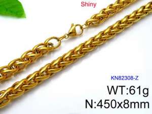 SS Gold-Plating Necklace - KN82308-Z