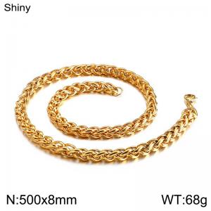 SS Gold-Plating Necklace - KN82309-Z