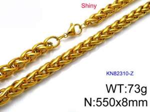 SS Gold-Plating Necklace - KN82310-Z