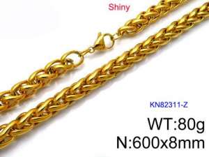 SS Gold-Plating Necklace - KN82311-Z