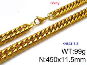 SS Gold-Plating Necklace - KN82318-Z