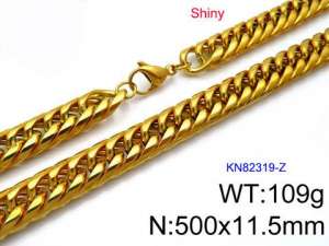 SS Gold-Plating Necklace - KN82319-Z