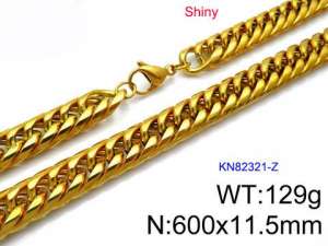SS Gold-Plating Necklace - KN82321-Z